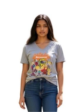 NICKELODEON Women’s Grey Short Sleeve T-Shirt Size Medium
